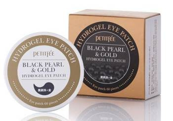 Wygładzające hydrożelowe płatki pod oczy ze złotem i wyciągiem z czarnej perły, Petitfee  60 szt.