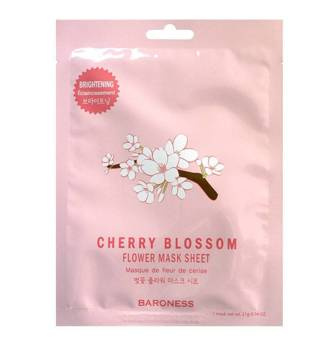 Rozświetlająca maska w płachcie z ekstraktem z kwiatu wiśni, Baroness 21g