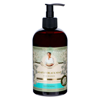 Zmiękczające Czarne Mydło do Rąk, Agafia, 500ml