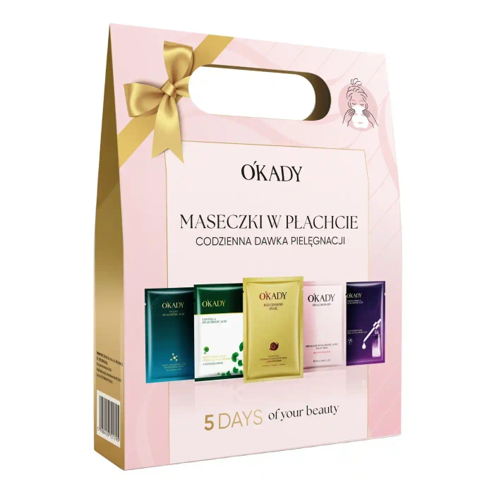 Zestaw prezentowy 5 masek w płachcie, OKADY, 5x25ml