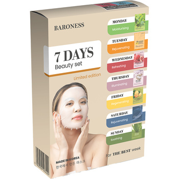 Zestaw masek w płachcie na 7 dni, Baroness