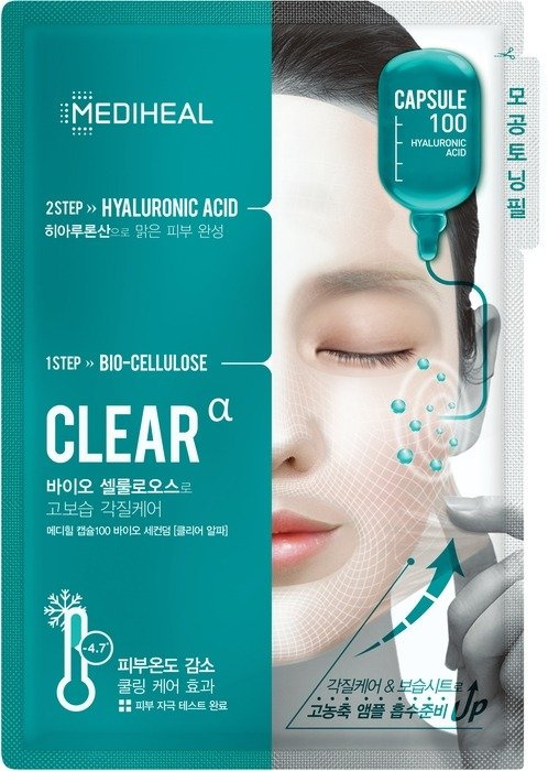 Maska w płachcie 2-etapowa clear z serum oczyszczająca, Mediheal, 27 ml