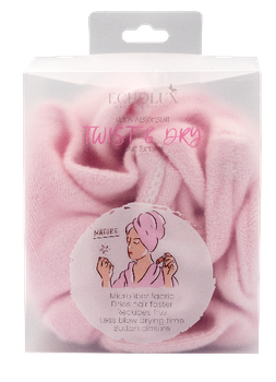 Turban do włosów, różowy, Echolux, 1 szt.