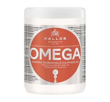 Regenerująca Maska do Włosów z Kwasami Tłuszczowymi Omega-6 do Włosów Suchych, Kallos, 1000 ml