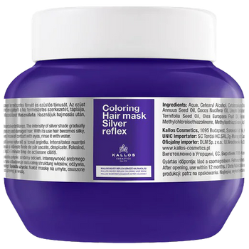 Maska minimalizujący żółty odcień włosów blond, Kallos, 275ml