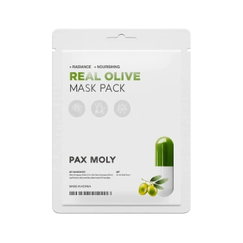 Maska w płachcie z oliwą z oliwek nawilżająco-łagodząca, Pax Moly, 25 ml