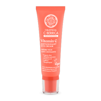 Krem pod oczy antyoksydacyjny z witaminą C i  kofeiną, Oblepikha C - berrica, Natura Siberica, 30 ml