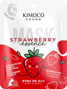 Regenerująca maska w płachciez ekstraktem z truskawki i wodą lodowcową, Kimoco young, 25ml