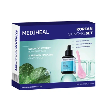 Zestaw Kojąco-regenerujący Serum + Masażer glass spoon, Mediheal, 40 ml + 1 szt