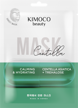 Kojąco-nawilżająca maska w płachcie z ekstraktem z wąkroty azjatyckiej i trehalozą, Kimoco Beauty, 23 ml