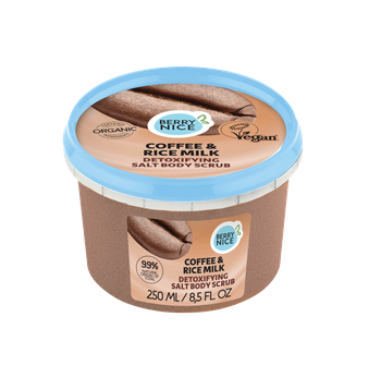 Oczyszczający Solny Scrub do Ciała Kawa & Mleko Ryżowe, Berry Nice, 250 ml