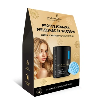 Zestaw do pielęgnacji włosów maska + masażer, Mevelle Professional, 900 ml + 1szt
