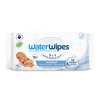 Chusteczki nawilżane dla dzieci i niemowląt Bio, WaterWipes, 60 szt.