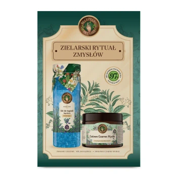 Zestaw Czarne mydło i Jagodowa sól do kąpieli, Receptury Zielarki, 300ml + 700g