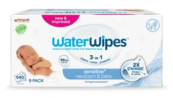 Chusteczki nawilżane dla dzieci i niemowląt Bio, WaterWipes, 9x60 szt.