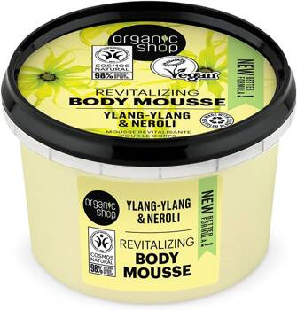Rewitalizujący mus do ciała, Olejek ylang-ylang & Hydrolat z gorzkiej pomarańczy, Organic Shop,  250ml (data ważności 2025.11.10)