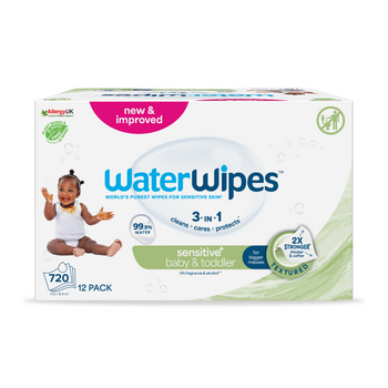 Chusteczki nawilżane dla dzieci teksturowane, Soapberry, WaterWipes, 12x60 szt.