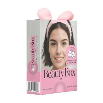 Beauty Box zestaw maseczek w płachcie z opaską kosmetyczną, Baroness, 21 g + 21 g